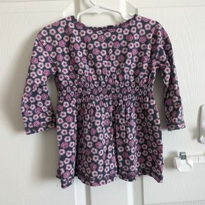 Tea Collection Girls 5 Floral Long Sleeve Top Navy Pink Flowy Kids Shirt Fit